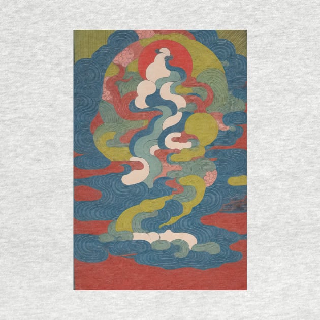 cool abstract ukiyo-e design by Vermillionwolf